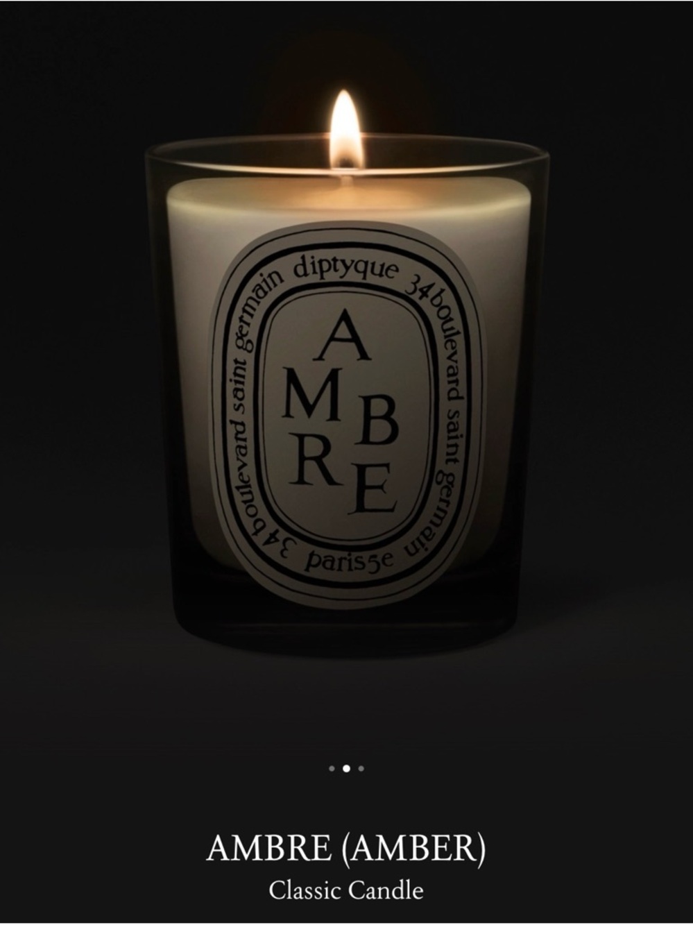 diptyque Ambre Candle - White and Black